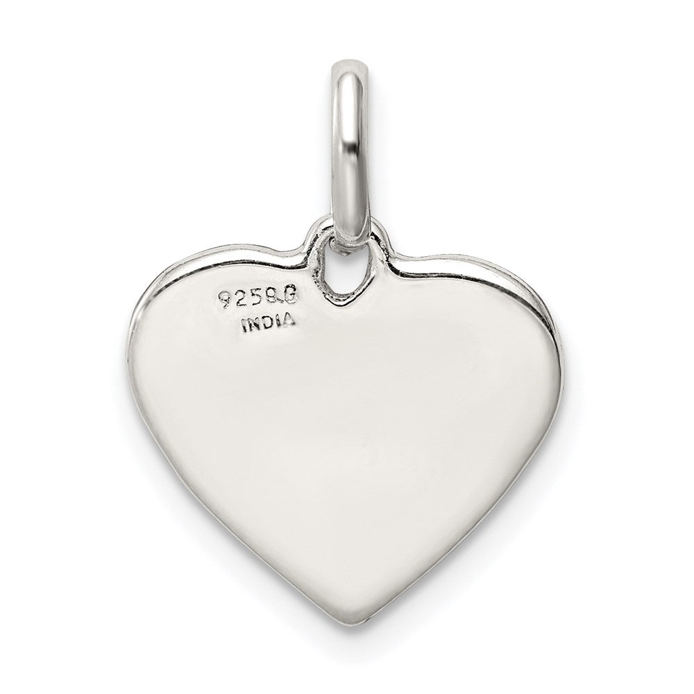 Sterling Silver Enamel Heart Peace Charm