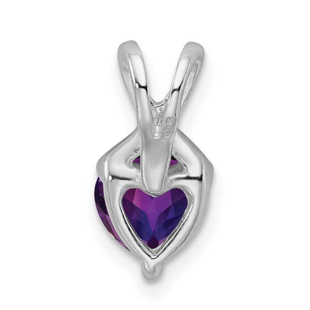 Sterling Silver Rhodium Plated Amethyst Fancy Pendant