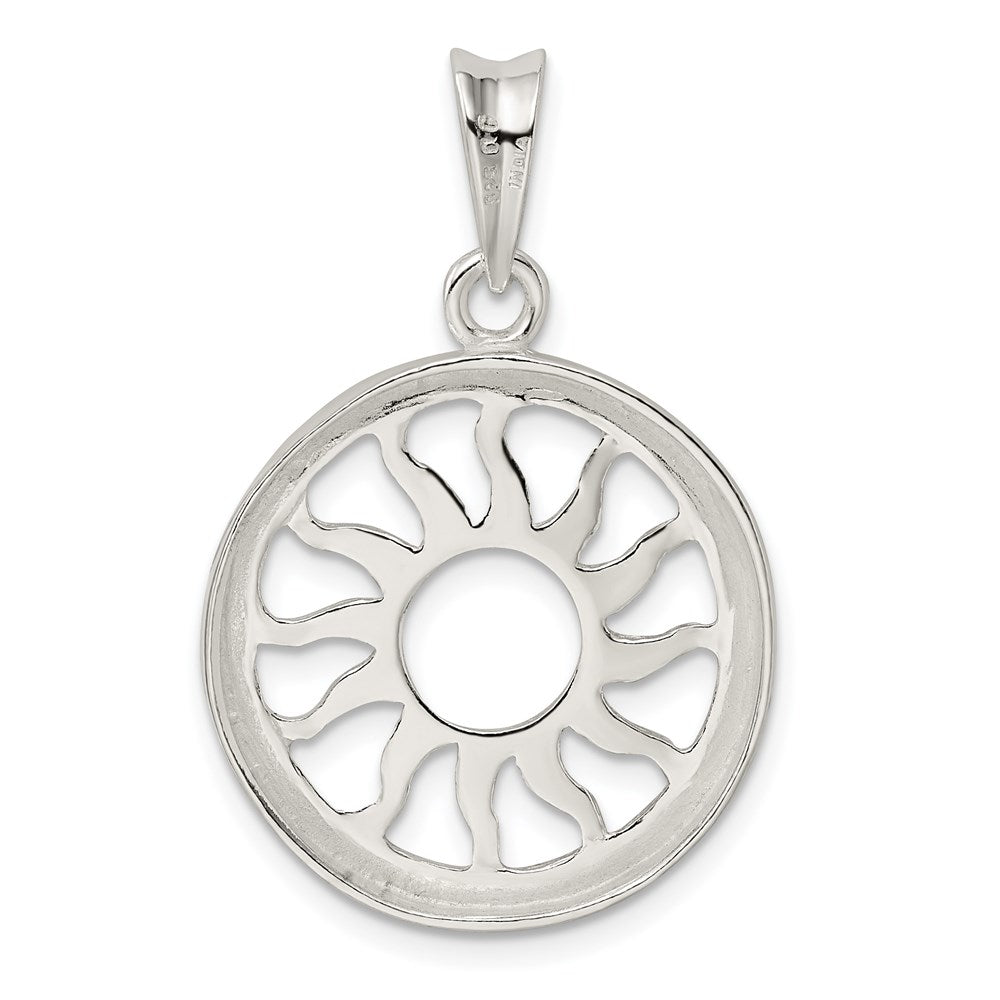 Sterling Silver Polished Sun Pendant