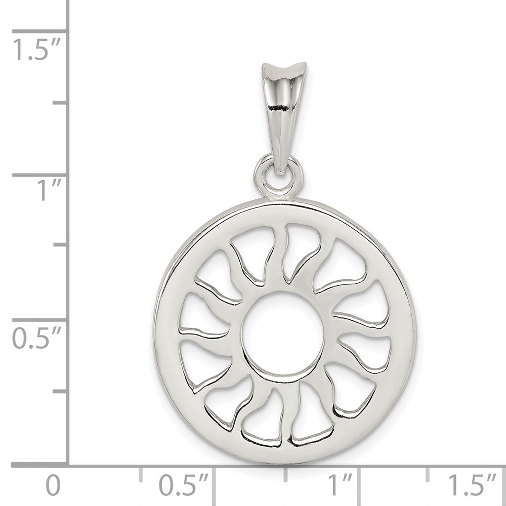 Sterling Silver Polished Sun Pendant