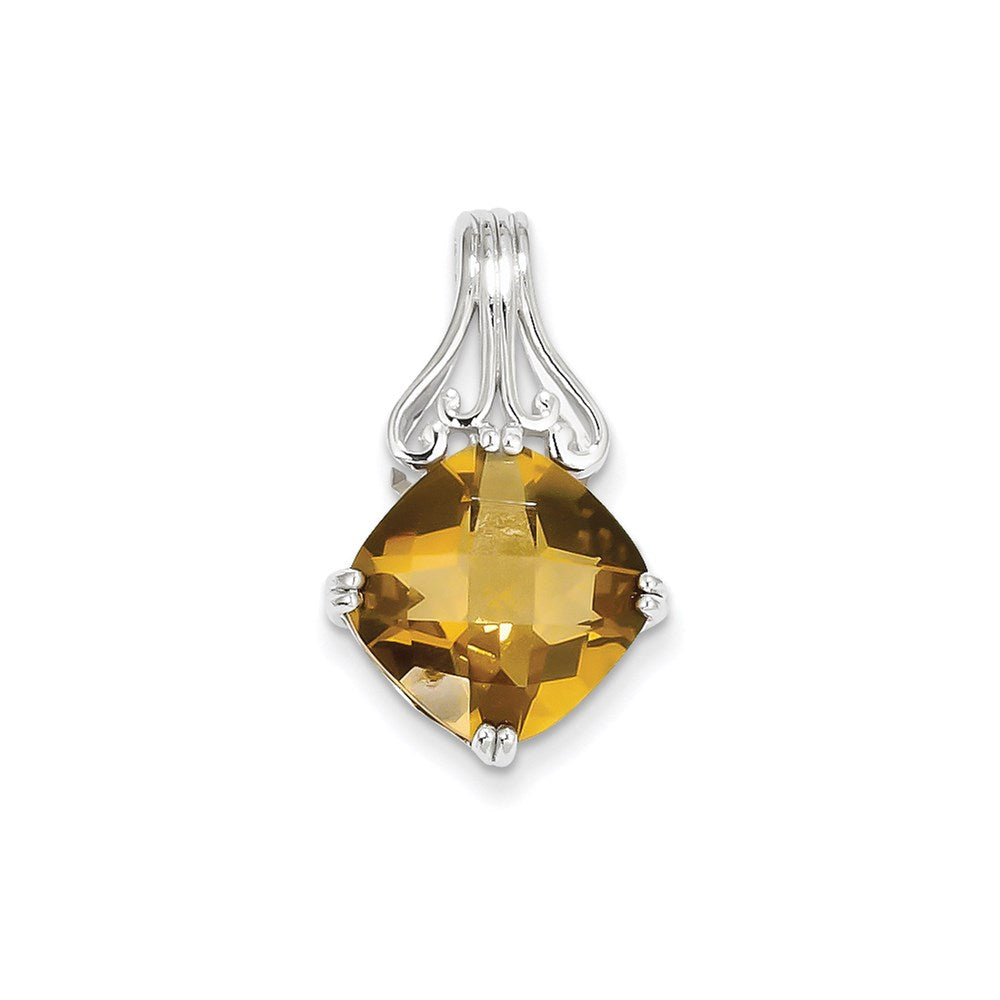 Sterling Silver Whiskey Quartz Pendant