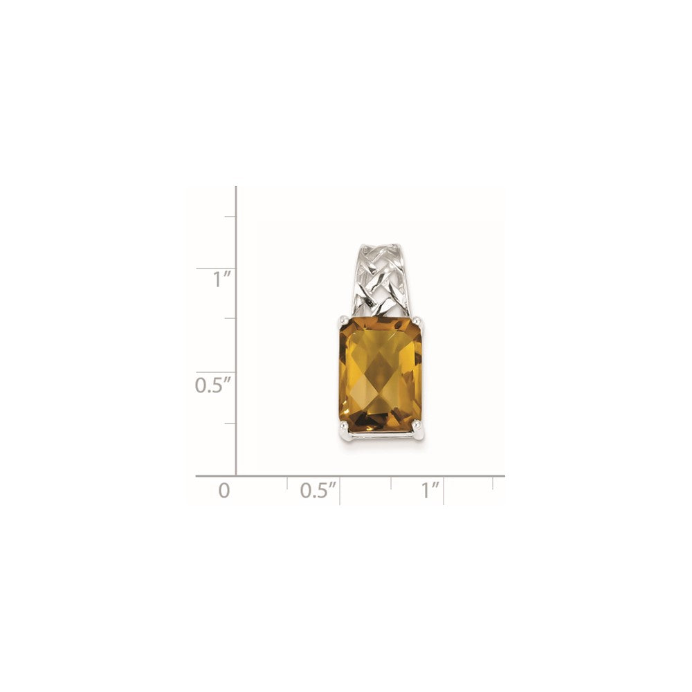 Sterling Silver Whiskey Quartz Pendant