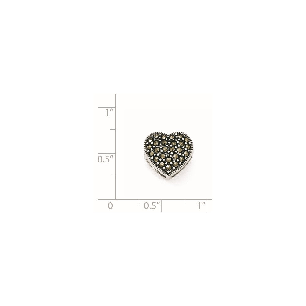 Sterling Silver Marcasite Heart Pendant