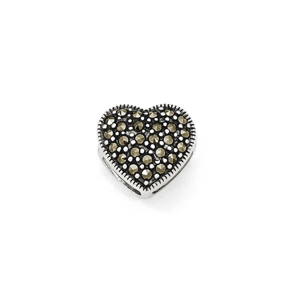 Sterling Silver Marcasite Heart Pendant