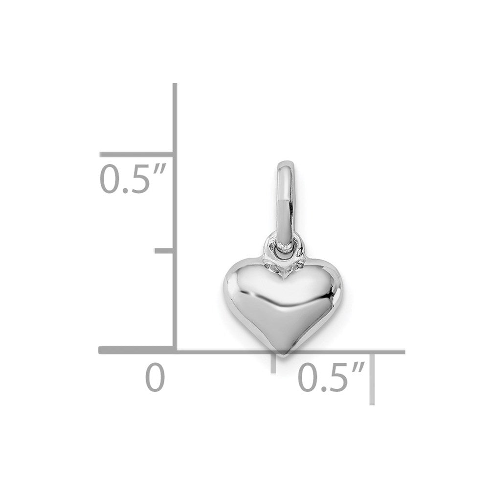 Sterling Silver Rhodium-plated Polished Heart Children's Pendant