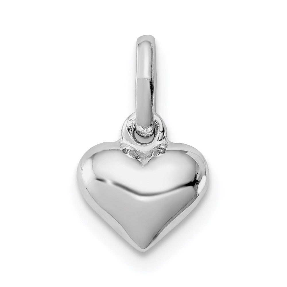 Sterling Silver Rhodium-plated Polished Heart Children's Pendant