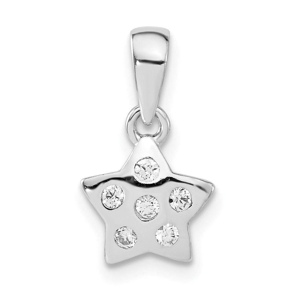 Sterling Silver Polished CZ Star Pendant