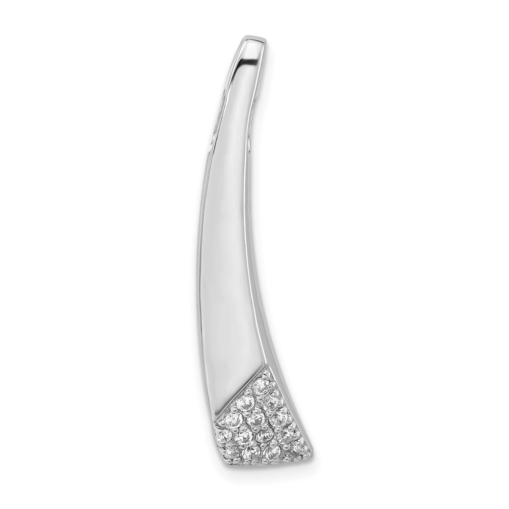 Sterling Silver Rhodium-plated Polished Fancy CZ Chain Slide Pendant