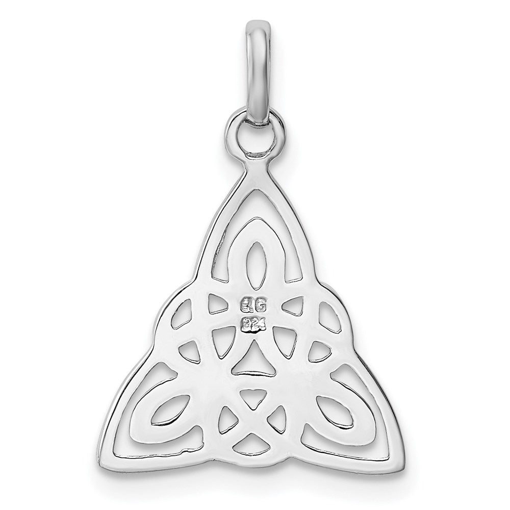 Sterling Silver Rhodium-plated Polished Celtic Symbol Pendant