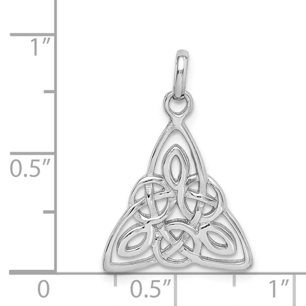 Sterling Silver Rhodium-plated Polished Celtic Symbol Pendant