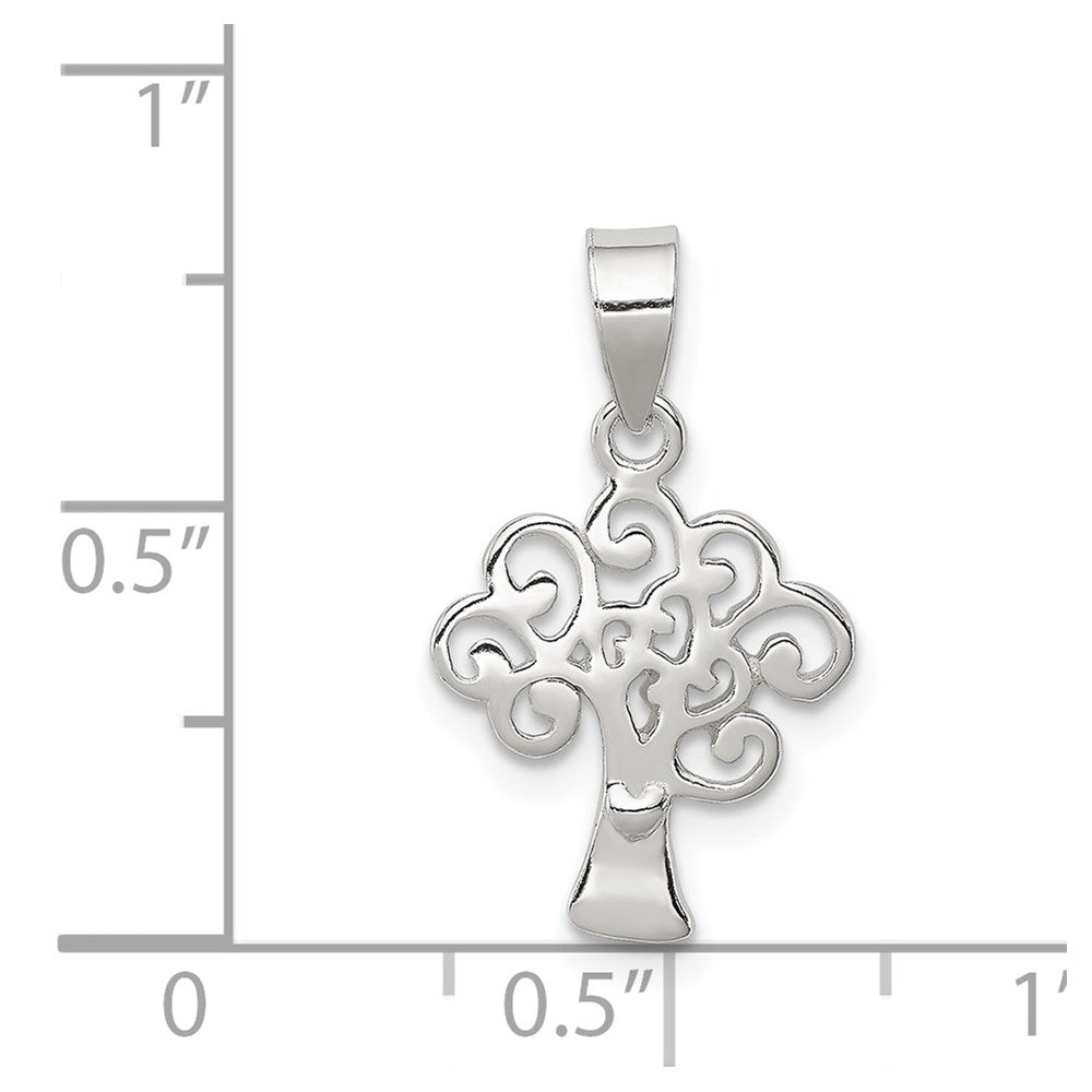 Sterling Silver Polished Tree Pendant