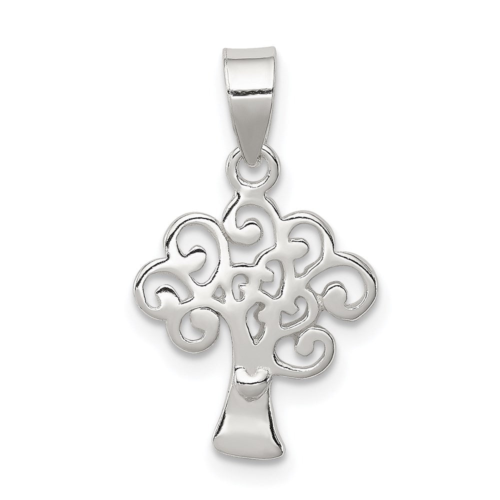 Sterling Silver Polished Tree Pendant