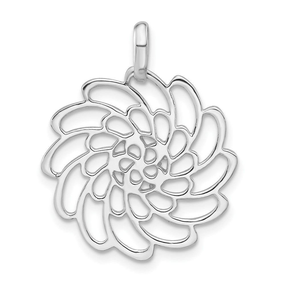 Sterling Silver Polished Flower Pendant