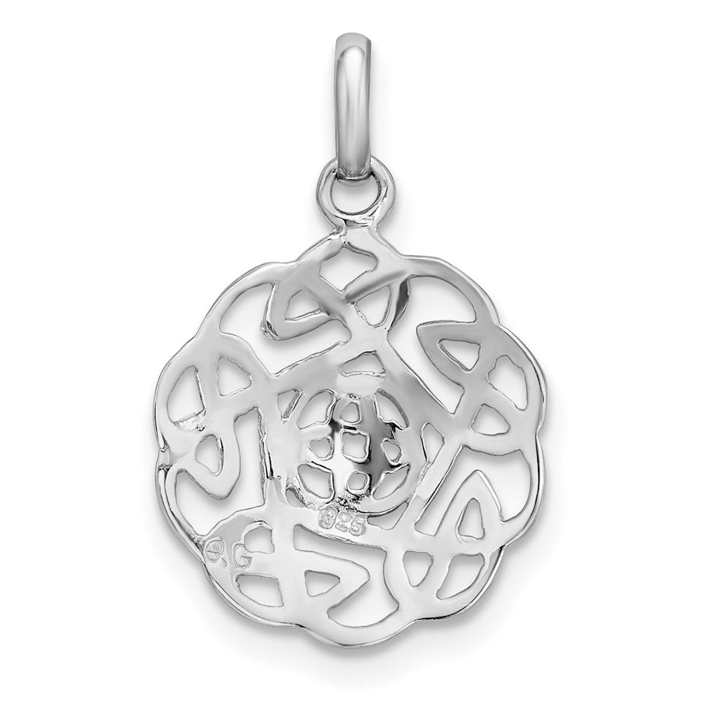 Sterling Silver Rhodium-plated Polished Celtic Pendant