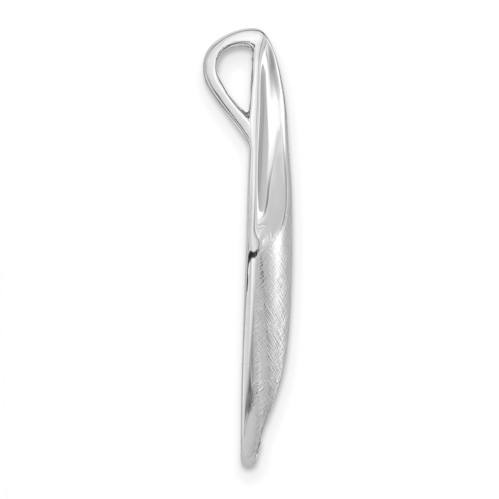 Sterling Silver Polished & Satin CZ Chain Slide Pendant