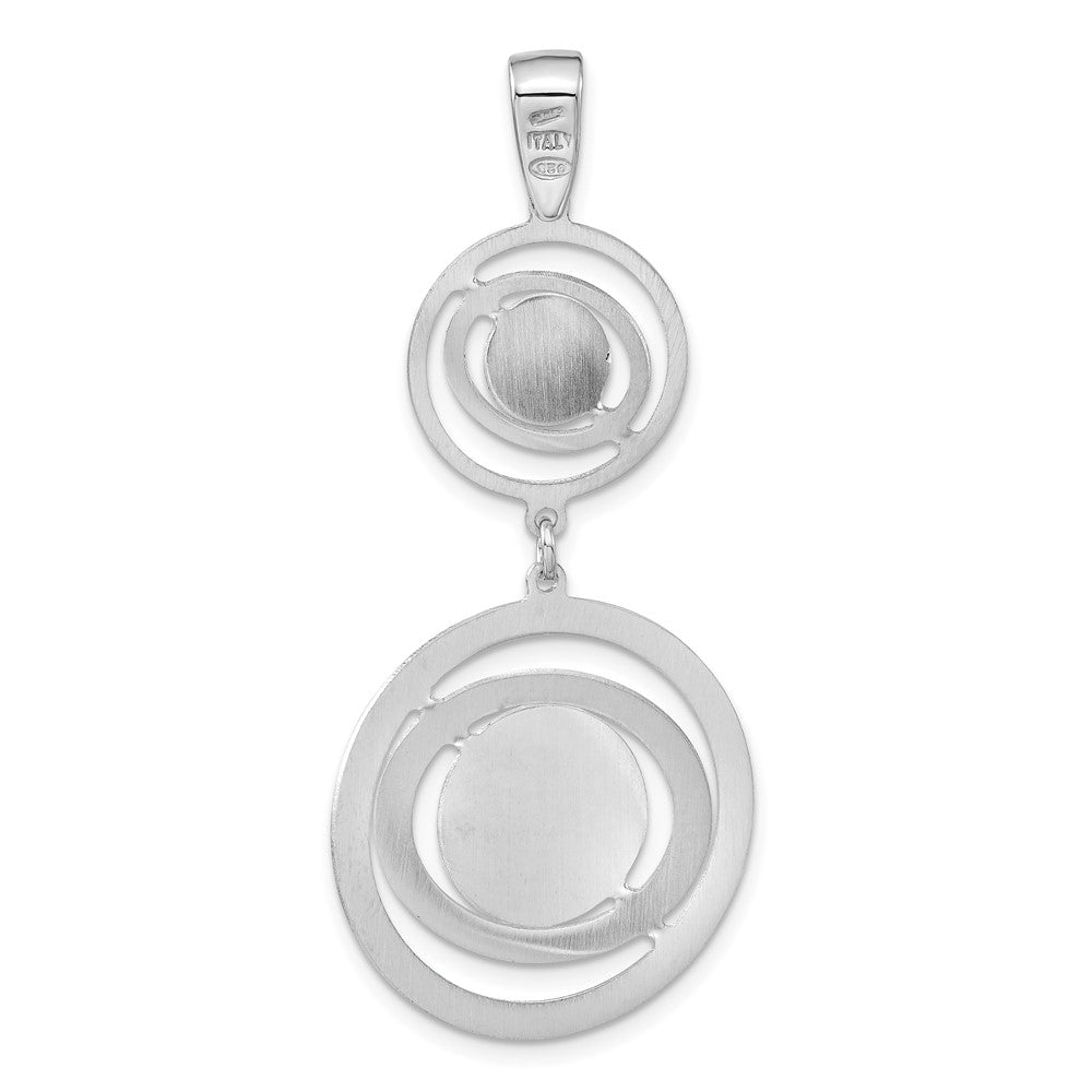 Sterling Silver Rhodium-plated Polished Twisted Circles Pendant