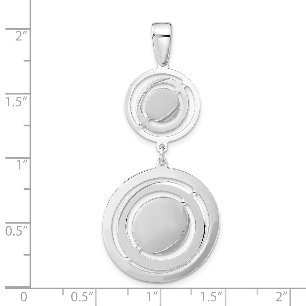 Sterling Silver Rhodium-plated Polished Twisted Circles Pendant