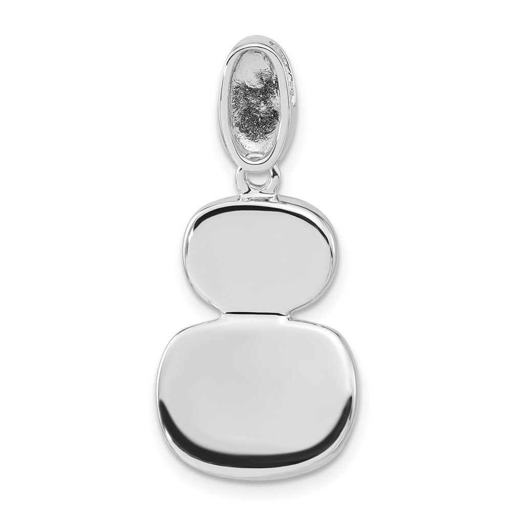 Sterling Silver Rhodium-plated Purple Crystal & White Mother of Pearl Chain Slide Pendant