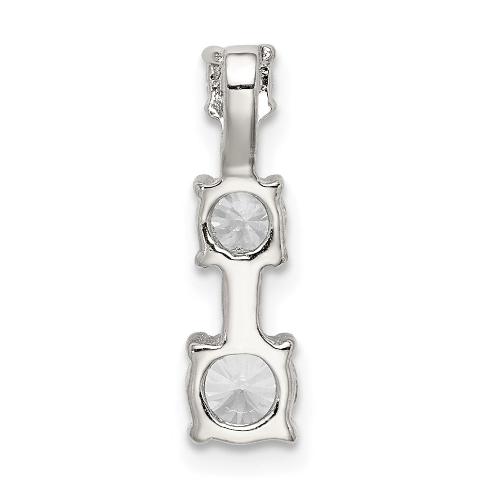 Sterling Silver Rhodium-plated 3-stone CZ Pendant