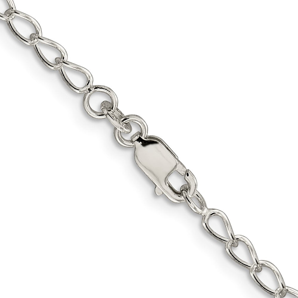 Sterling Silver 3mm Half Round Wire Open Curb Chain