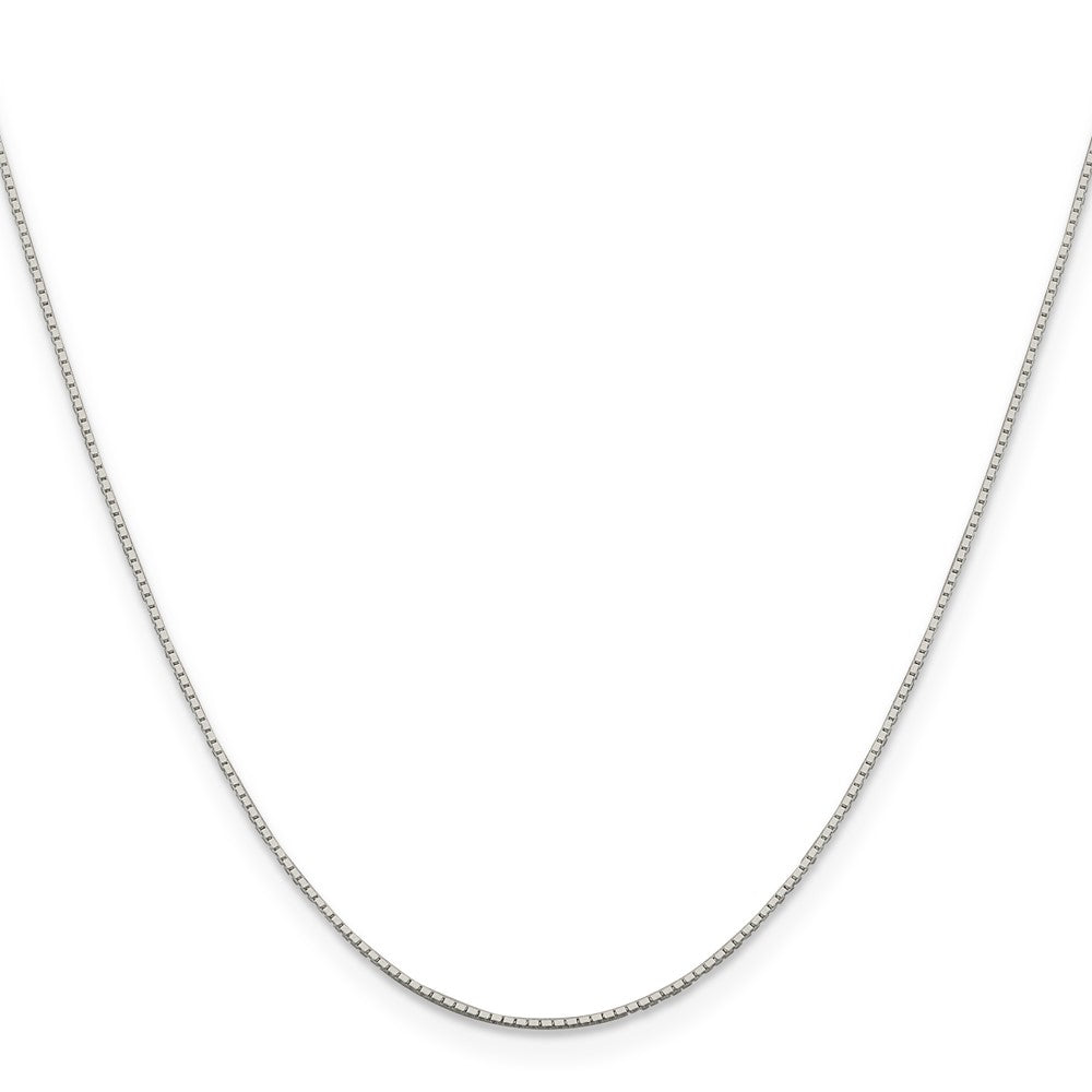 Sterling Silver Rhodium-plated .6mm Mirror Box Chain