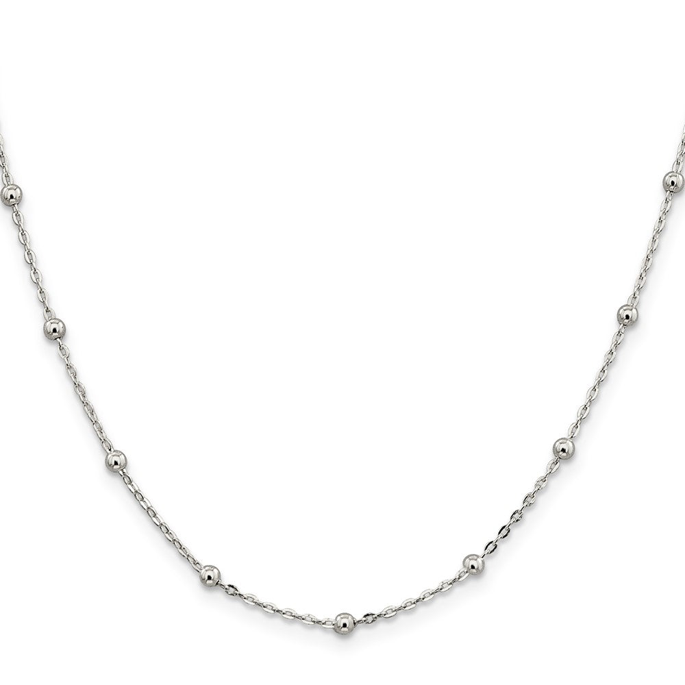 Sterling Silver 1.3mm Fancy Beaded Chain