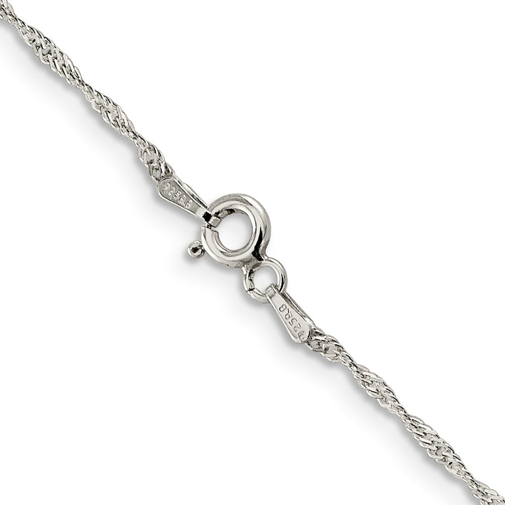 Sterling Silver 1mm Diamond-cut Long Link Cable Chain