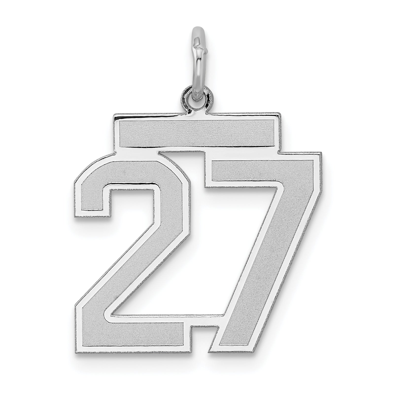 Sterling Silver Medium Satin Number 27 QPM27