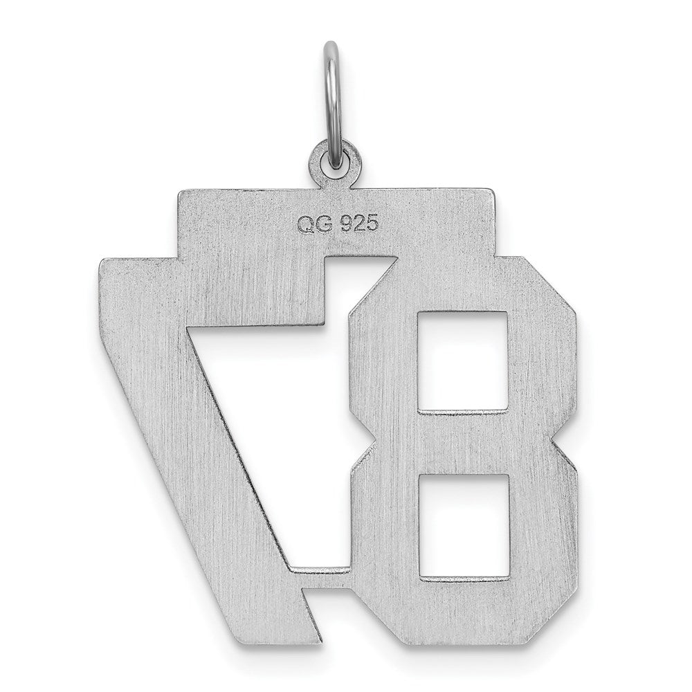 Sterling Silver/Rhodium-plated Satin Number 87 Charm