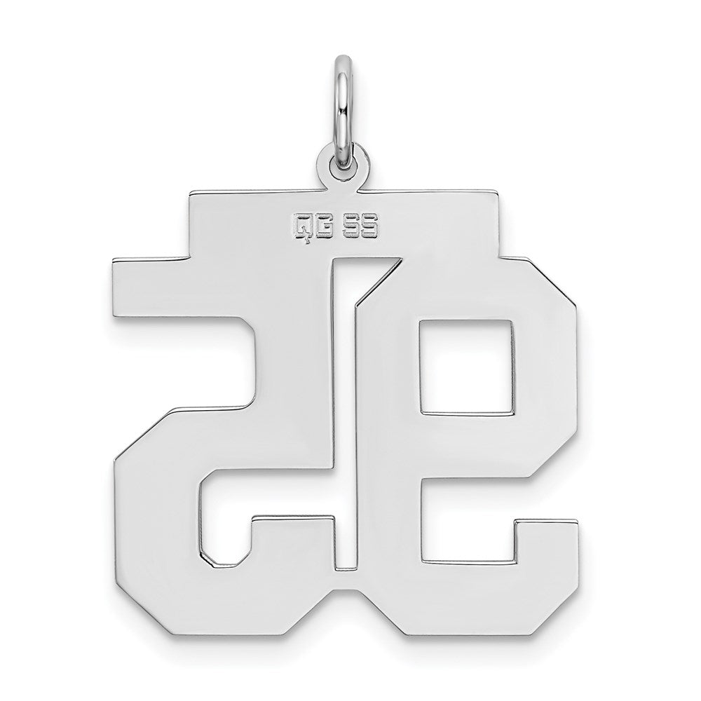 Sterling Silver/Rhodium-plated Satin Number 95 Charm