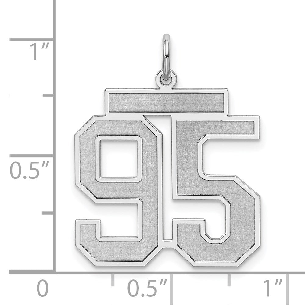 Sterling Silver/Rhodium-plated Satin Number 95 Charm