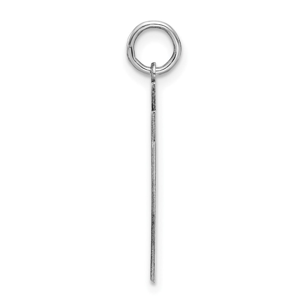 Sterling Silver/Rhodium-plated Satin Number 97 Charm