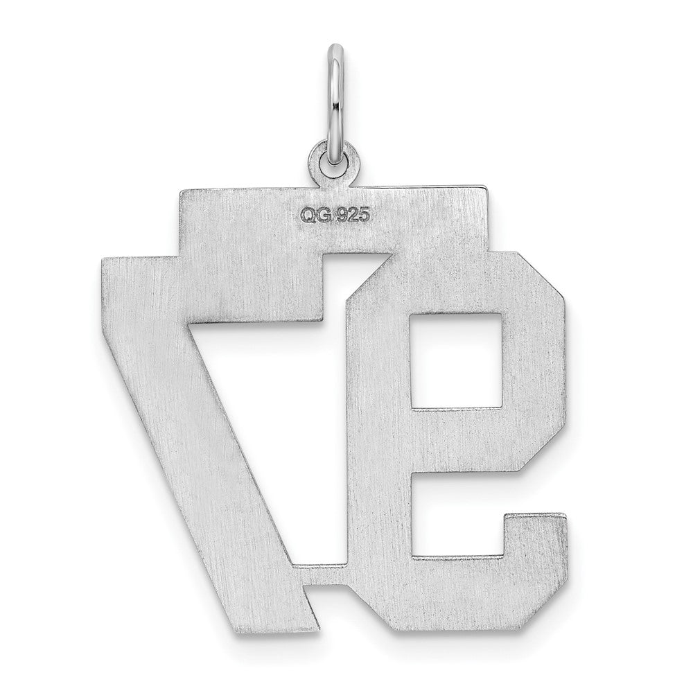 Sterling Silver/Rhodium-plated Satin Number 97 Charm