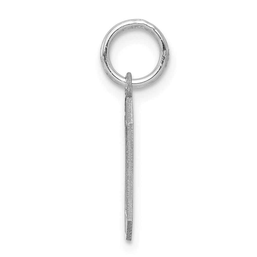 Sterling Silver/Rhodium-plated Satin Number 0 Charm