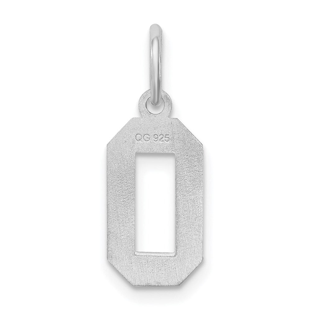 Sterling Silver/Rhodium-plated Satin Number 0 Charm