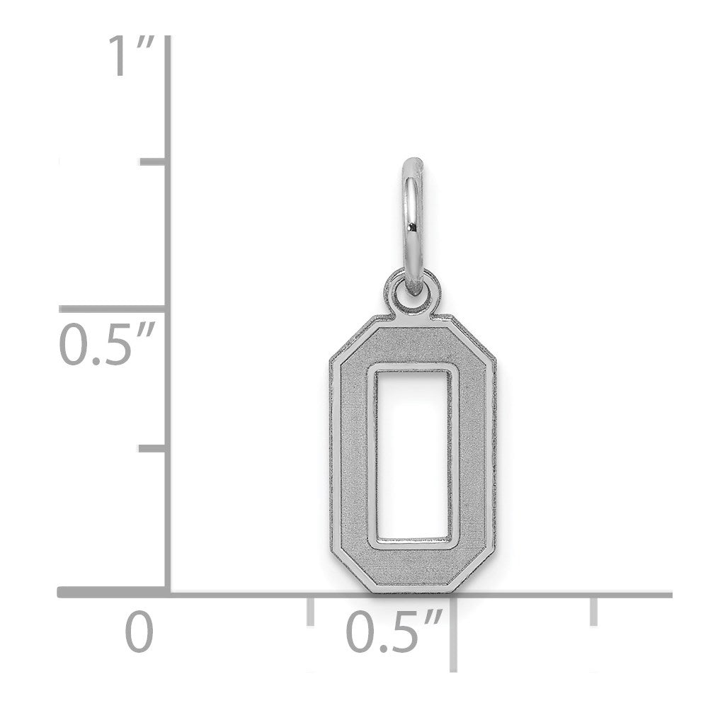 Sterling Silver/Rhodium-plated Satin Number 0 Charm