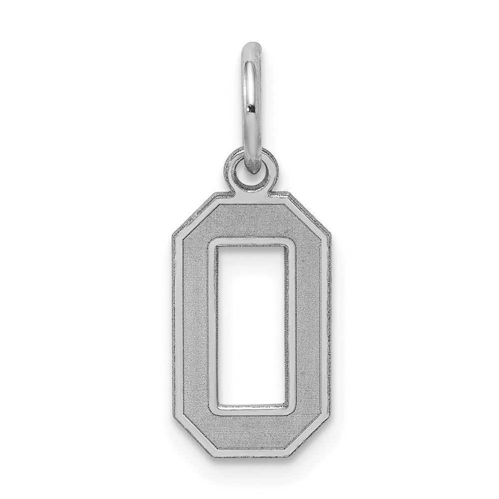 Sterling Silver/Rhodium-plated Satin Number 0 Charm