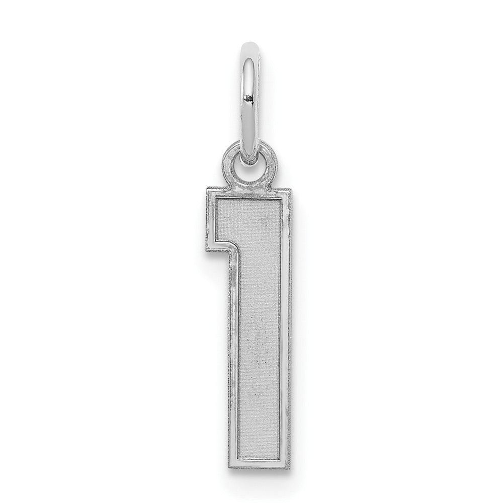 Sterling Silver/Rhodium-plated Satin Number 1 Charm