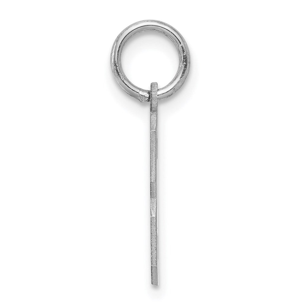 Sterling Silver/Rhodium-plated Satin Number 3 Charm