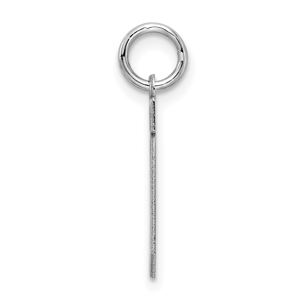 Sterling Silver/Rhodium-plated Satin Number 10 Charm