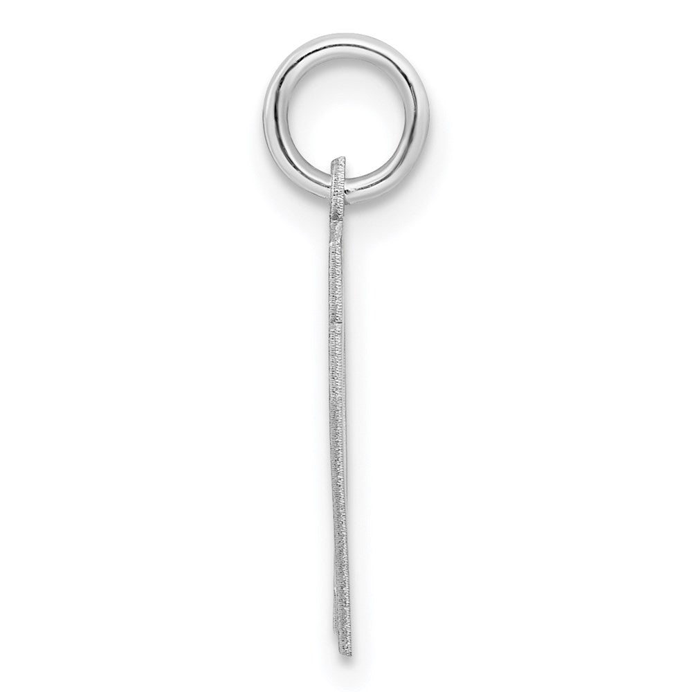 Sterling Silver/Rhodium-plated Satin Number 17 Charm