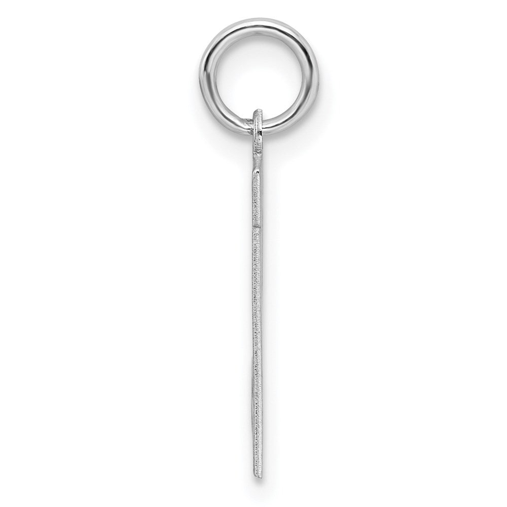 Sterling Silver/Rhodium-plated Satin Number 21 Charm