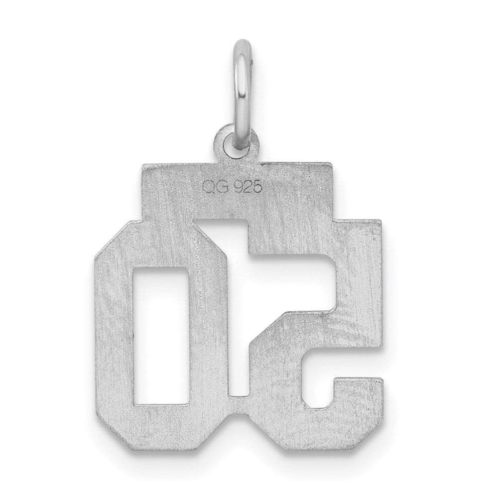 Sterling Silver/Rhodium-plated Satin Number 50 Charm