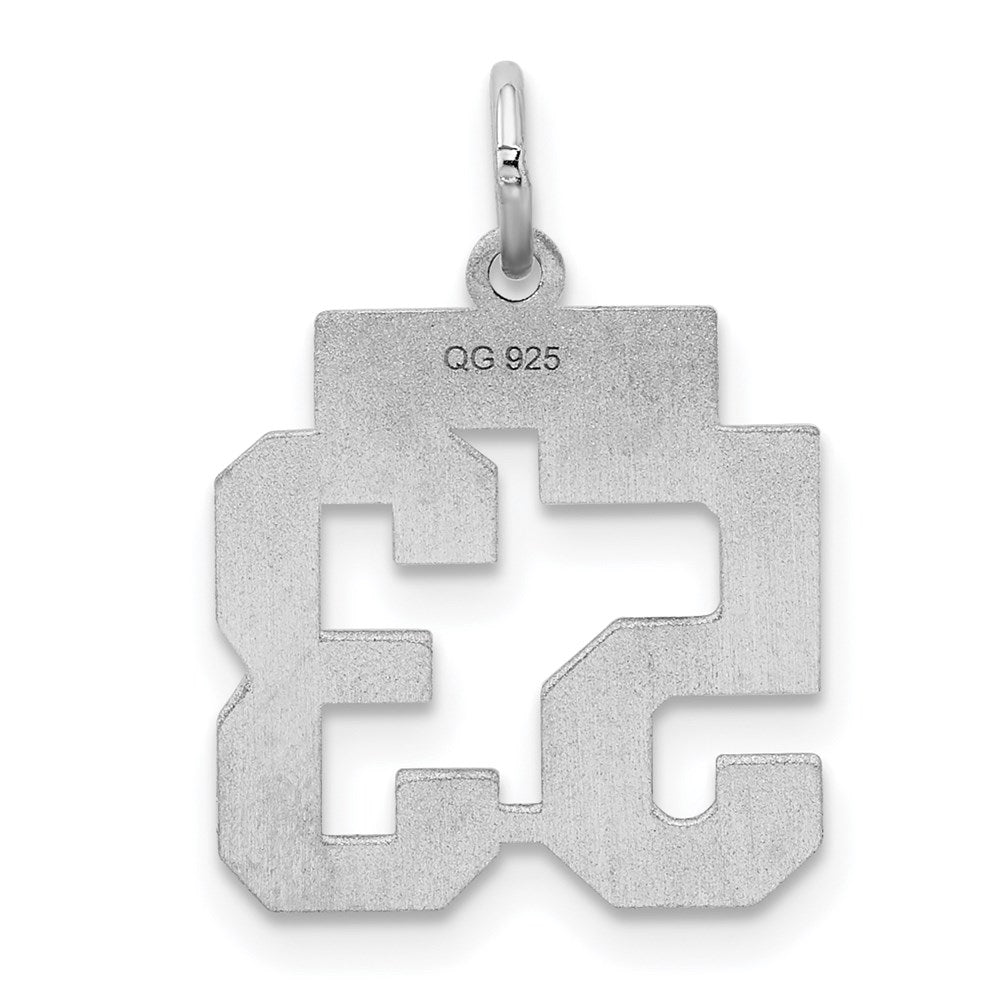 Sterling Silver/Rhodium-plated Satin Number 53 Charm