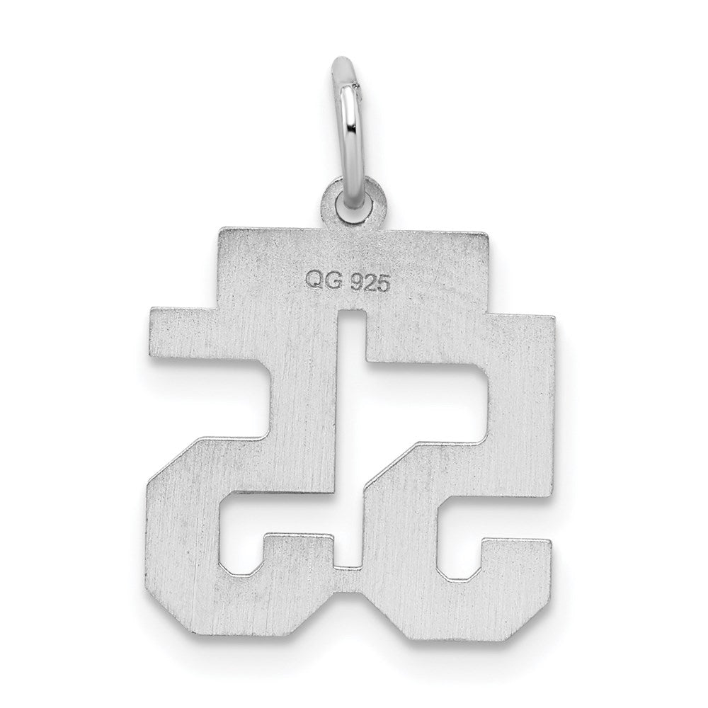 Sterling Silver/Rhodium-plated Satin Number 55 Charm