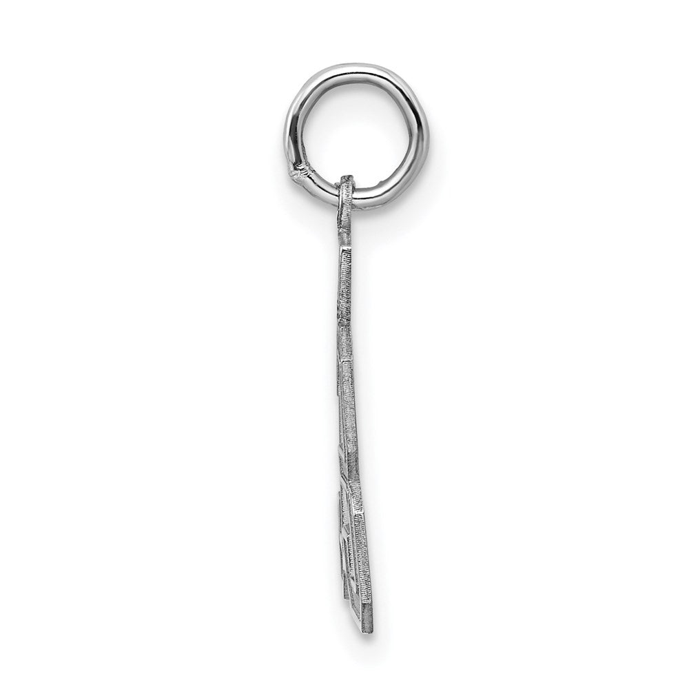 Sterling Silver/Rhodium-plated Satin Number 93 Charm