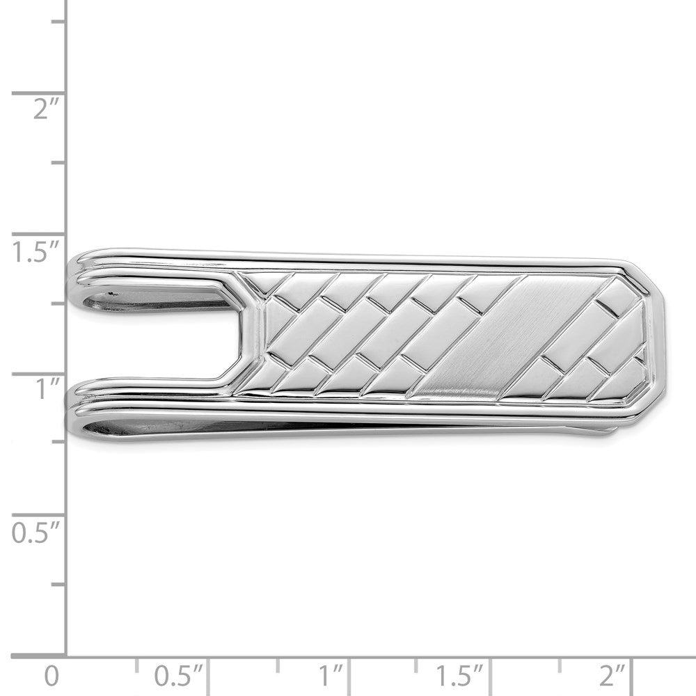 Sterling Silver Rhodium Plated Money Clip