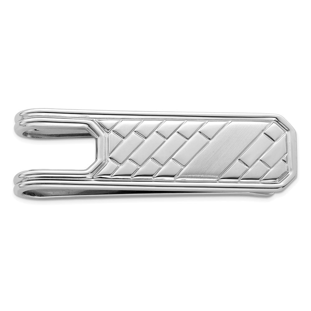 Sterling Silver Rhodium Plated Money Clip