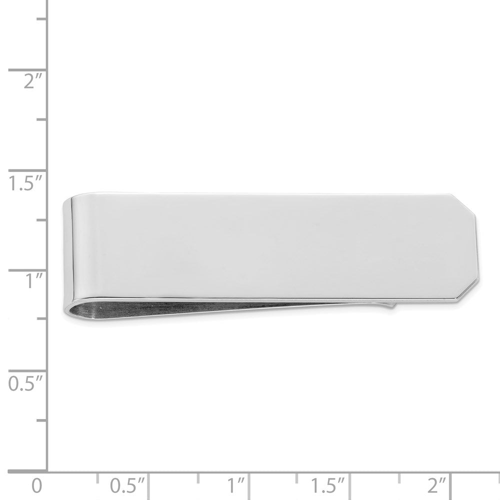 Sterling Silver Rhodium Plated Money Clip