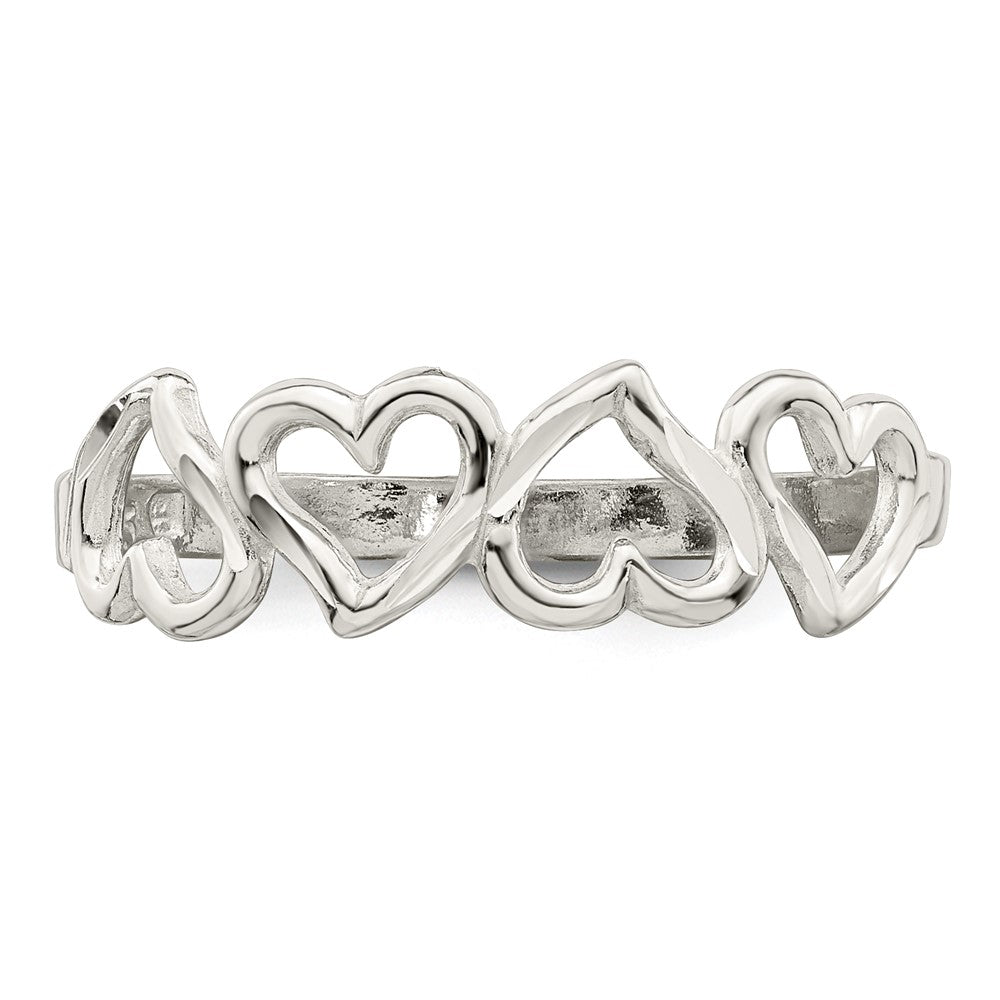 Sterling Silver D/C Heart Ring